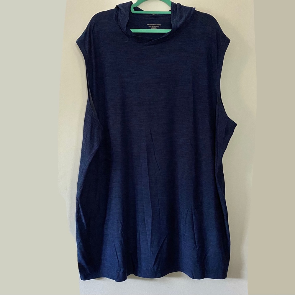 Dry Fit Athletic Material Navy Hooded Men’s Muscle Tank
